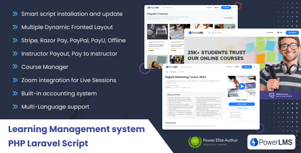 PowerLMS – PHP Laravel 学习管理系统脚本