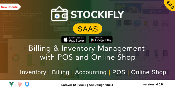 Stockifly SAAS – 通过 POS 和在线商店进行计费和库存管理