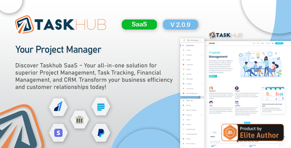 Taskhub SaaS – 项目管理工具、财务和 CRM 工具