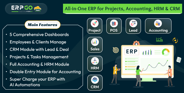 ERPGo SaaS – 具有项目、帐户、人力资源管理、CRM 和 POS 的一体化业务 ERP