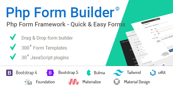 PHP Form Builder – 具有拖放功能的高级 HTML 表单生成器