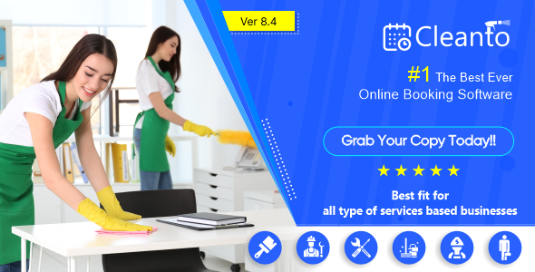 女佣服务和清洁公司的在线预约系统 – Cleanto