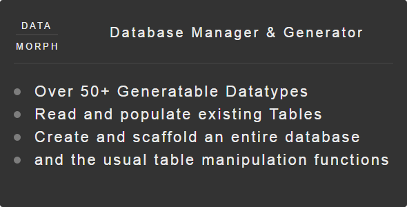 DataMorph 数据库管理器和生成器
