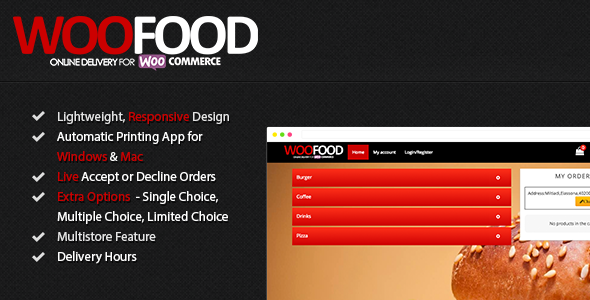 WooFood – WordPress 的餐厅菜单和订购插件（送货和取货）