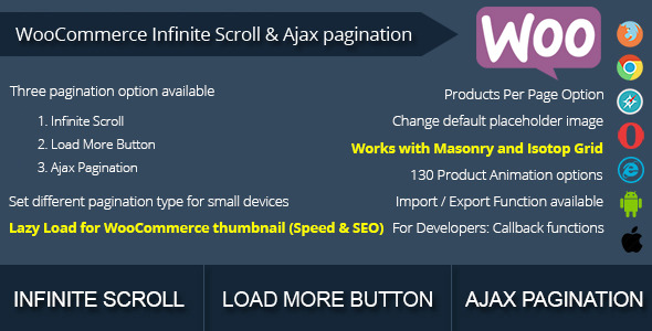 WooCommerce 无限滚动和 Ajax 分页
