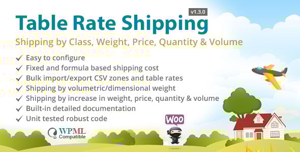 WooCommerce 按类别、重量、价格、数量和体积划分的表费率运输