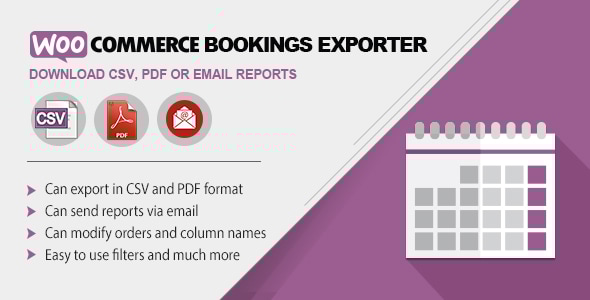 WooCommerce 预订导出器 |下载 CSV、PDF 或电子邮件报告