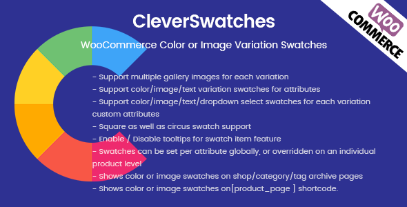 CleverSwatches – WooCommerce 颜色或图像变化色板