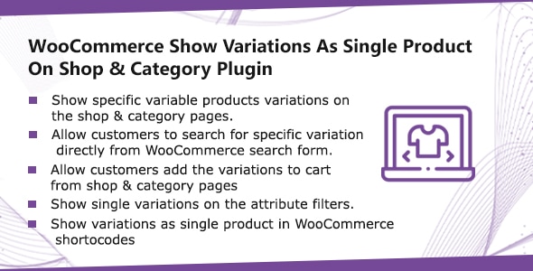 WooCommerce 将变体显示为商店和类别插件上的单一产品
