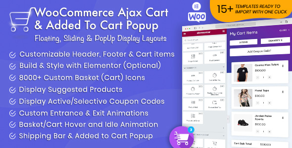 WooCommerce Ajax 购物车和添加到购物车弹出窗口 – 浮动/滑动/弹出式多合一购物车/结帐插件