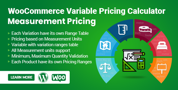 WooCommerce 可变定价计算器 – 基于变化的测量价格