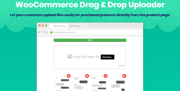 WooCommerce 拖放上传器 |Ajax 文件上传