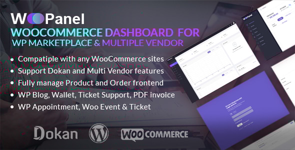 适用于 WP 市场和多供应商的 WooCommerce 仪表板