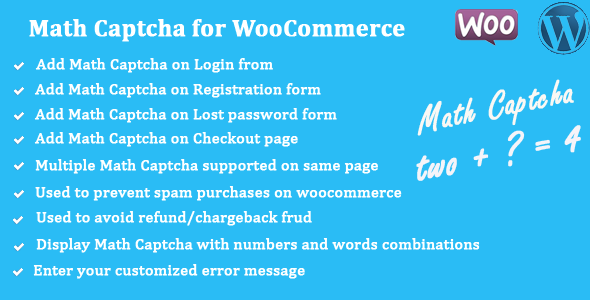 WooCommerce 的数学验证码