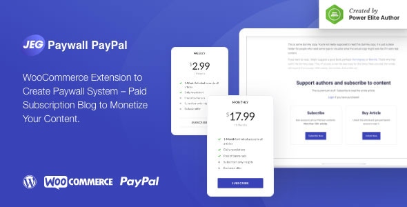 Jeg Paywall 和内容订阅系统,使用 PayPal for WooCommerce