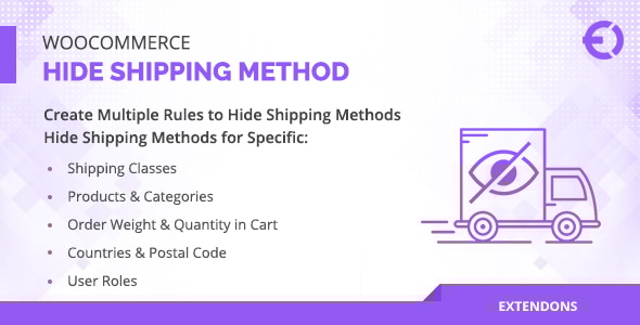 WooCommerce 隐藏产品、类别等的运输方式