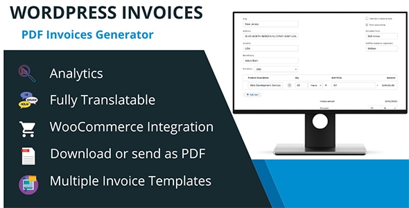 WordPress 发票生成器与 WooCommerce 集成和 Stripe 付款