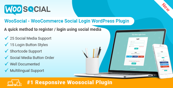 WooSocial – WooCommerce 社交登录 WordPress 插件