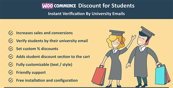 Woocommerce 学生折扣 – 通过大学电子邮件即时验证