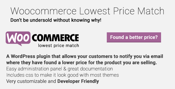 Woocommerce 最低价格匹配