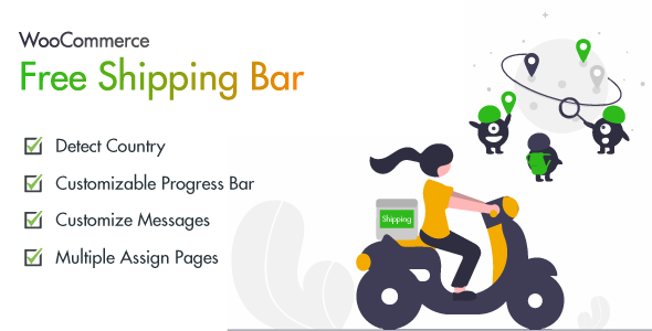WooCommerce 的免费送货栏 – Shipio