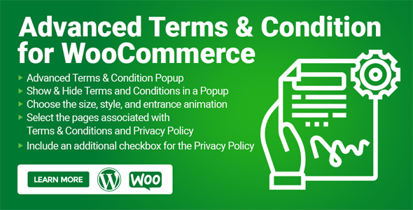 WooCommerce 条款和条件弹出窗口 – 结帐前接受条款