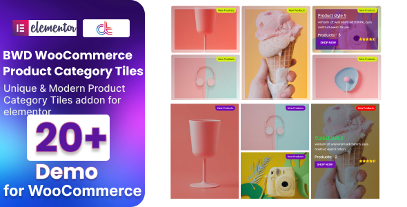 Elementor 的 WooCommerce 产品类别磁贴插件