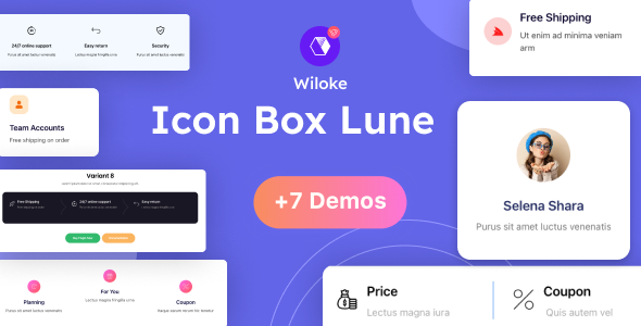 适用于 Elementor 的 Wiloke 图标盒 Lune