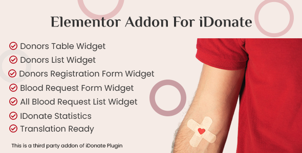 适用于 IDonatePro 的 Elementor 插件 – 献血、请求和献血者管理