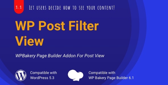 WP 后过滤器视图 |WPBakery 列表/网格视图插件