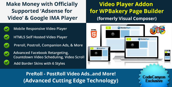 WP Bakery 插件 – Adsense for Video / Google IMA HTML 视频播放器