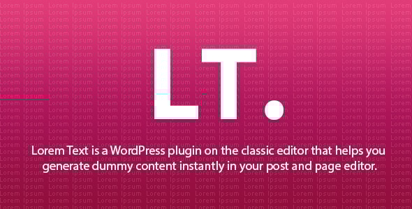 Lorem Text – WordPress 插件 – 经典编辑器插件