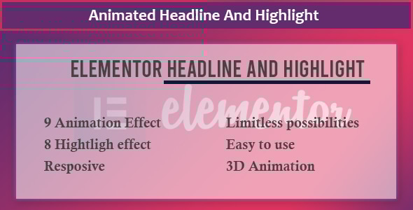 Elementor – 动画标题和突出显示扩展