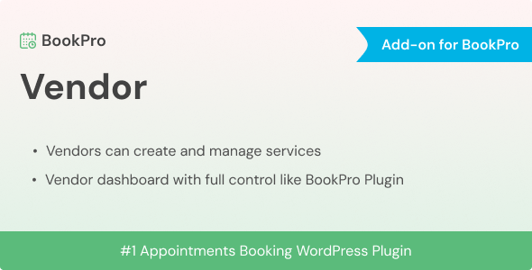 BookPro 插件 WordPress 的供应商附加组件
