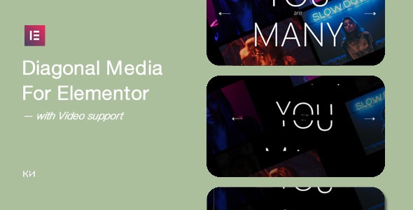 Elementor 的对角线媒体
