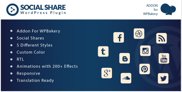 社交分享 – WPBakery Page Builder WordPress 插件插件