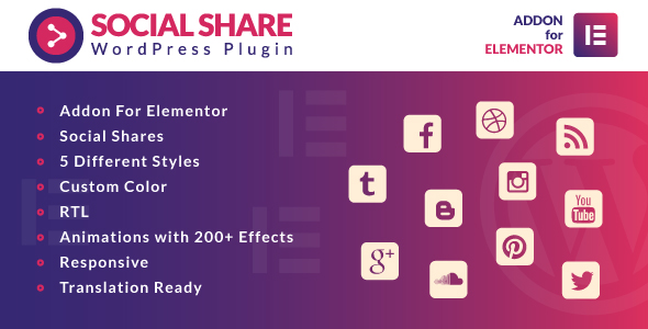 Elementor WordPress 插件的社交分享