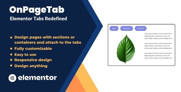 OnPageTab – 将 Elementor 部分/容器转换为选项卡