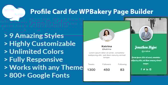WPBakery Page Builder(以前称为 Visual Composer)的个人资料卡