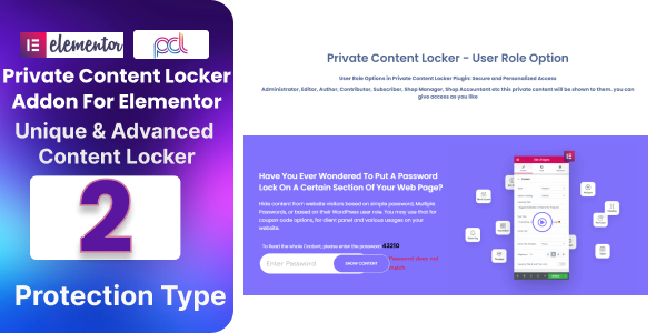 适用于 Elementor 的 BWD 私人内容储物柜插件