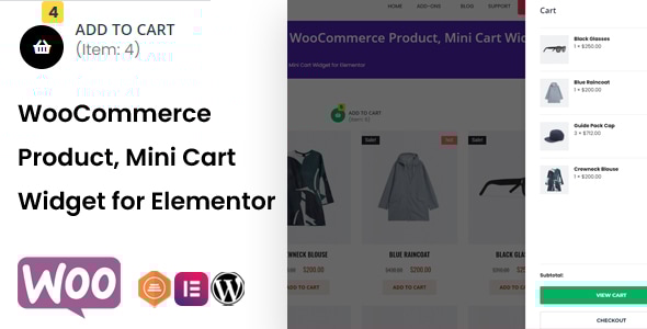 TFMiniCartProduct – WooCommerce 产品，Elementor 的迷你购物车小部件