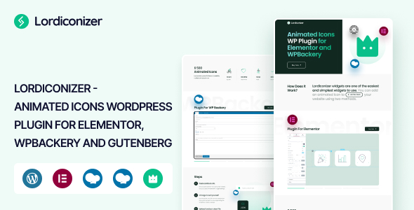 Lordiconizer – 适用于 Elementor、WPBackery 和 Gutenberg 的动画图标 WordPress 插件