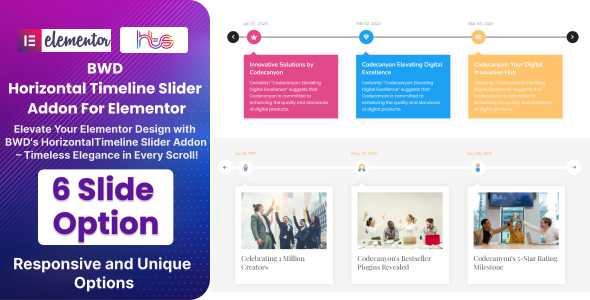 水平时间线 – Elementor 的滑块插件