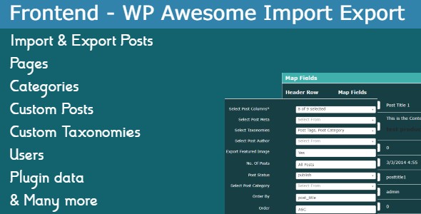 前端插件 – WP Awesome Import Export Plugin