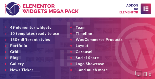 Elementor Widgets Mega Pack – Elementor Page Builder WordPress 插件插件
