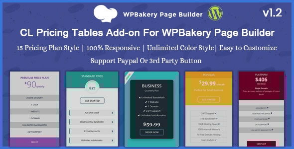 CL 定价 |定价表 – WPBakery Page Builder 的附加组件