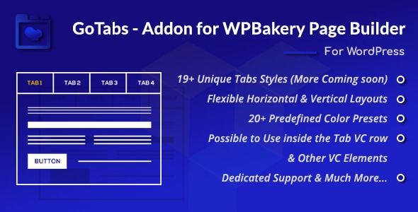 GoTabs – 水平 |WPBakery 页面构建器的垂直选项卡