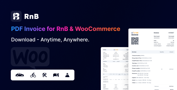租赁发票 – RnB 和 WooCommerce 的 PDF 发票