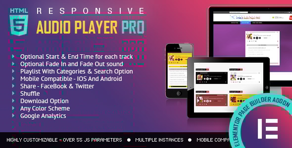 音频播放器 PRO – Elementor 小部件