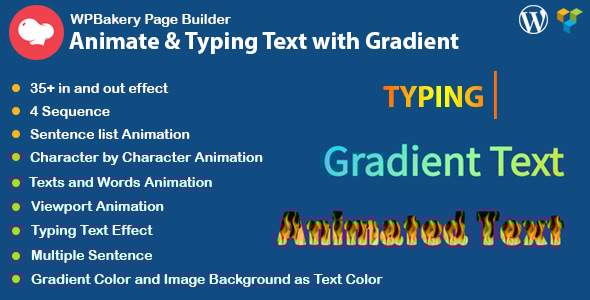 WPBakery Page Builder 带渐变的动画文本和打字效果